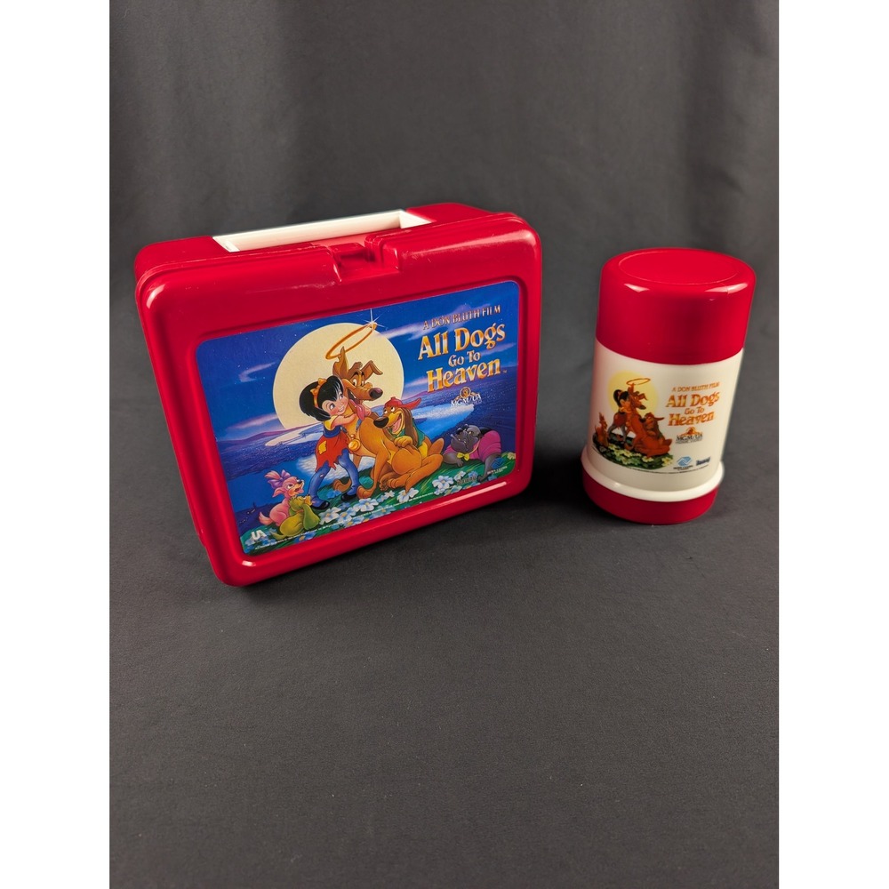 Vintage All Dogs Go to Heaven Lunch Box and Thermos